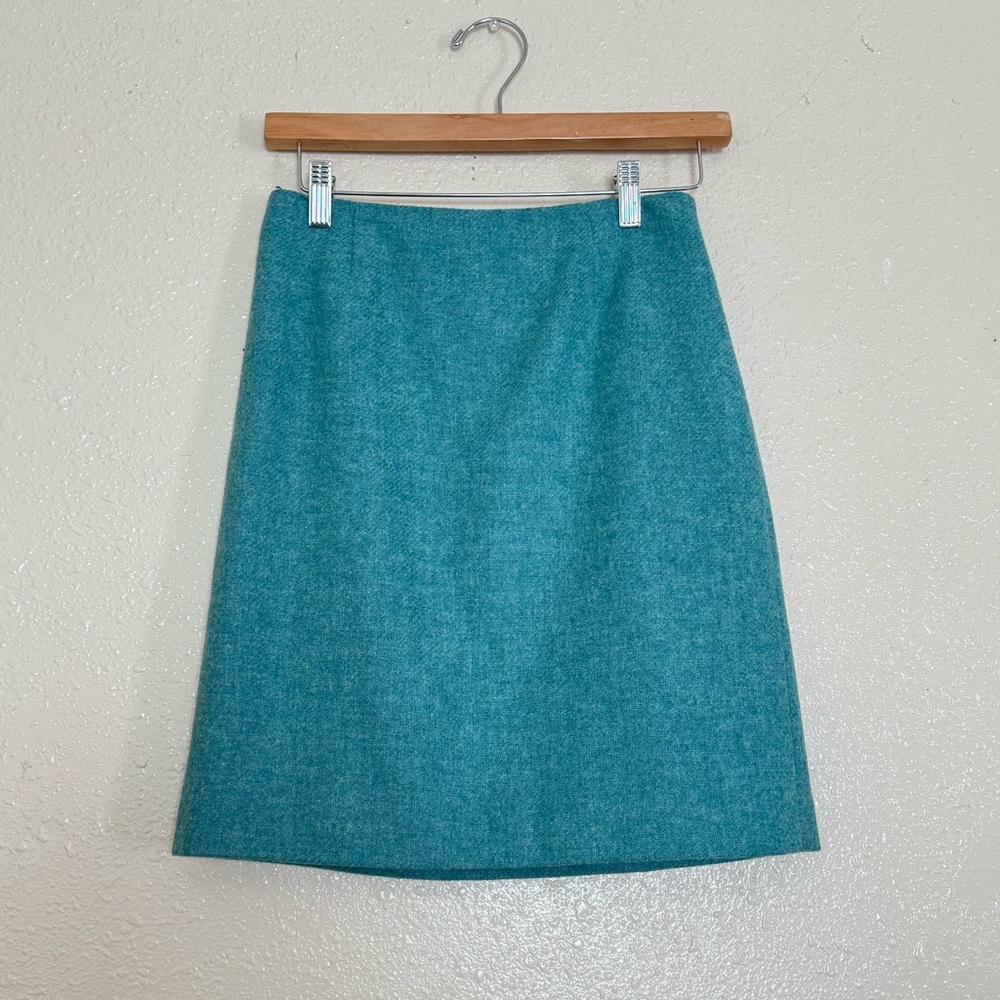 Boden Vintage Teal 100% Wool A line Skirt